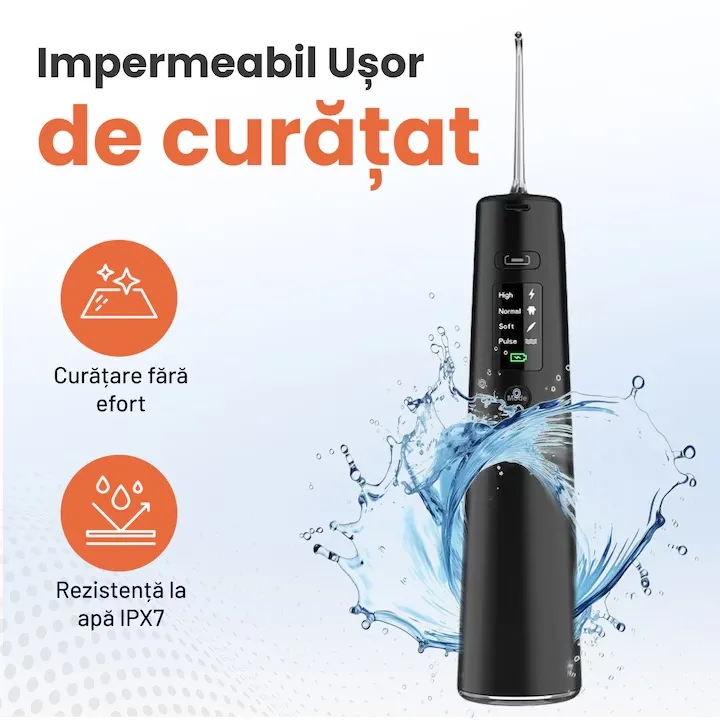 Irigator Bucal Woya WP02, 4 Moduri, 5 Capete, Rezervor 300 ml, Negru - imagine 5